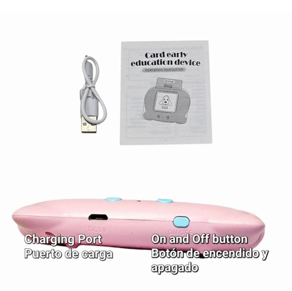 Spanish & English Talking Flash Cards for toddlers with sound, Educational Toy